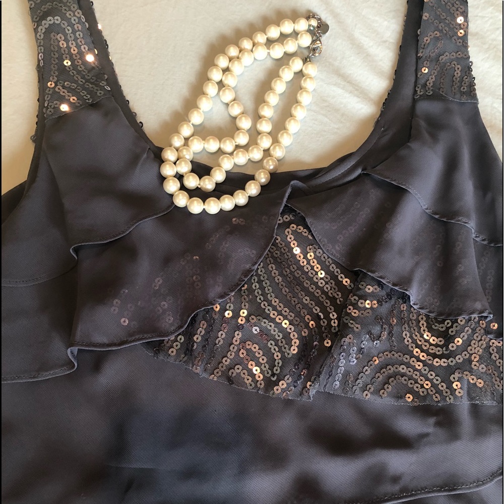 Grey cocktail dress with sequins